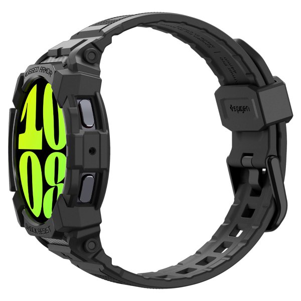Spigen Samsung Galaxy Watch 7 44mm Ranneke ja Suojakuori Rugged Armor Pro Mattamusta