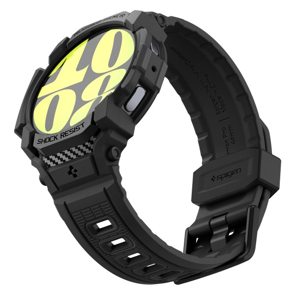Spigen Samsung Galaxy Watch 7 44mm Ranneke ja Suojakuori Rugged Armor Pro Mattamusta
