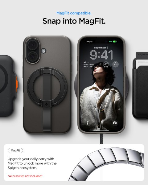 Spigen iPhone 17 -kuori Thin Fit MagFit Gunmetal