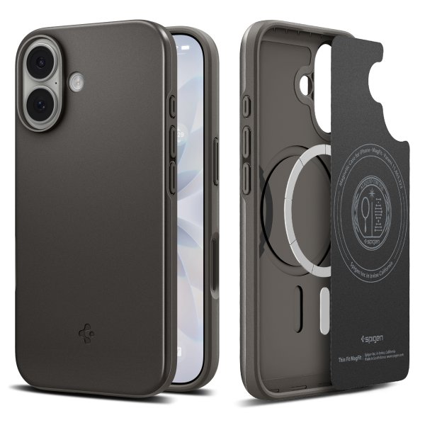 Spigen iPhone 17 -kuori Thin Fit MagFit Gunmetal