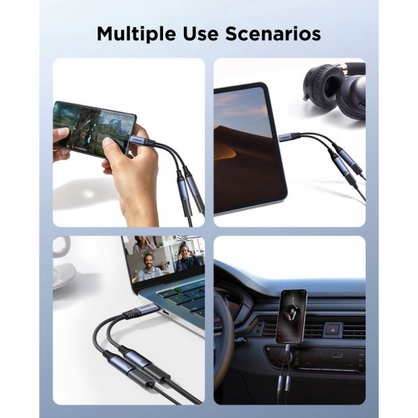 Joyroom Adapter 2-in-1-äänisovitin USB-C–kaksois-USB-C