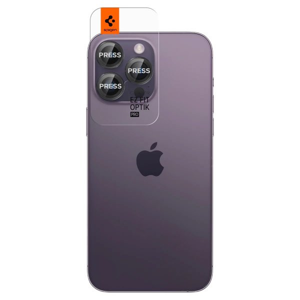 Spigen iPhone 14/15/16/17 Pro & Pro Max kameran suojalasi GLAS.tR EZ Fit Optik Pro 2-pakkaus musta