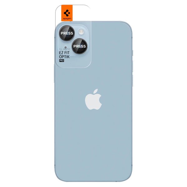 Spigen iPhone 14/15/iPhone 14/15 Plus Kamerasuojus GLAS.tR EZ Fit Optik Pro 2-pakkaus Musta