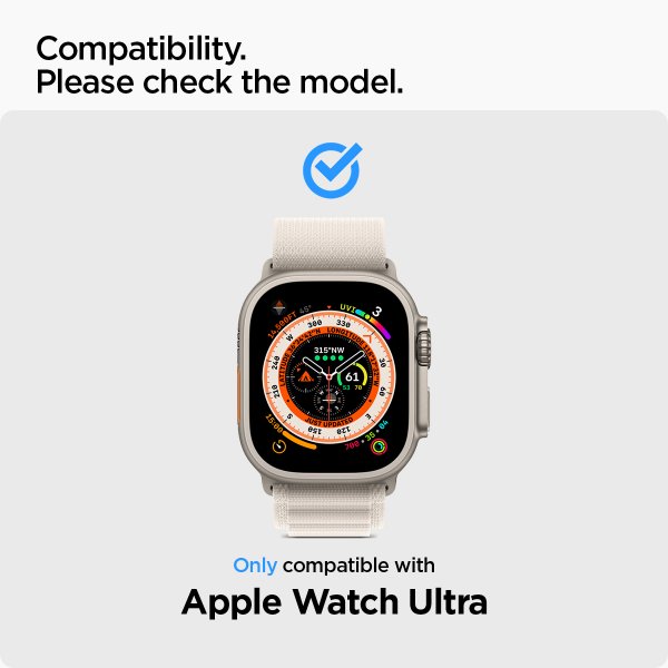 Spigen Apple Watch Ultra -näytönsuoja GLAS.tR EZ Fit 2-pakkaus