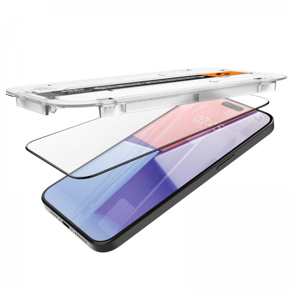 Spigen iPhone 15 Pro Max Näytönsuoja GLAS.tR EZ Fit FC Musta 2 kpl:n pakkaus