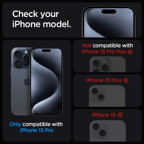 Spigen iPhone 15 Pro -näytönsuoja GLAS.tR EZ Fit FC Musta 2-pakkaus
