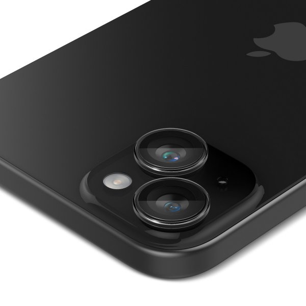 Spigen iPhone 14/15/14 Plus/15 Plus Kameran suojalasi GLAS.tR EZ Fit Optik Pro Crystal Clear 2-pakkaus