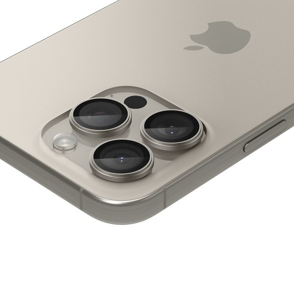 Spigen iPhone 15 Pro/iPhone 15 Pro Max kamerans suoja GLAS.tR EZ Fit Optik Pro 2 kpl Natural Titanium