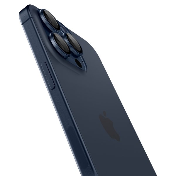 Spigen iPhone 15 Pro/iPhone 15 Pro Max kameransuoja GLAS.tR EZ Fit Optik Pro 2-pakkaus Blue Titanium