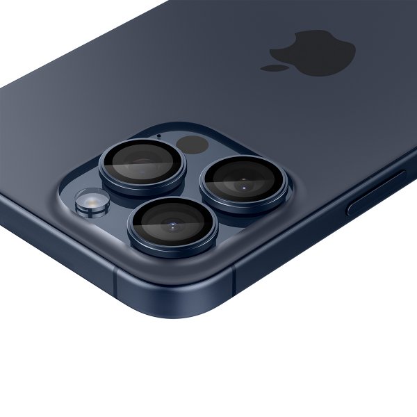 Spigen iPhone 15 Pro/iPhone 15 Pro Max kameransuoja GLAS.tR EZ Fit Optik Pro 2-pakkaus Blue Titanium