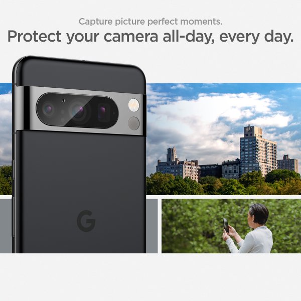 Spigen Google Pixel 8 Pro Kamerasuojalasi Glas.tR EZ Fit Optik Crystal Clear 2 kpl