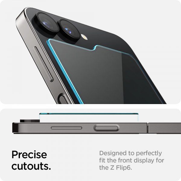 Spigen Samsung Galaxy Z Flip 6/Flip 7 FE Näytönsuoja GLAS.tR EZ Fit 2-pakkaus