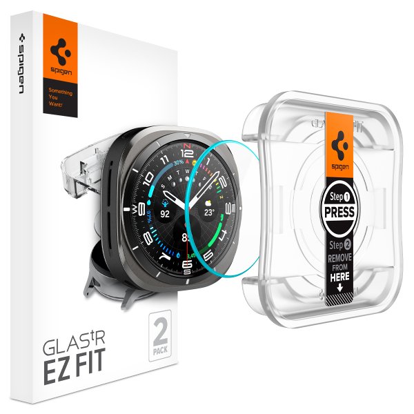 Spigen Samsung Galaxy Watch Ultra Näytönsuoja GLAS.tR EZ Fit 2-pakkaus