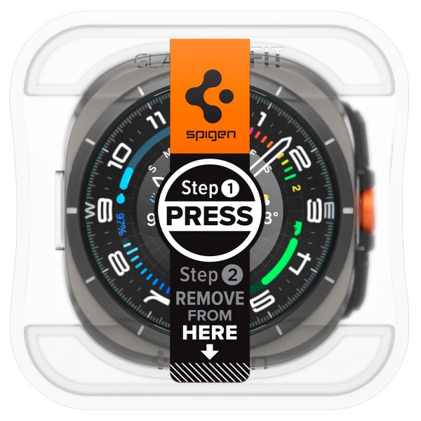 Spigen Samsung Galaxy Watch Ultra Näytönsuoja GLAS.tR EZ Fit 2-pakkaus