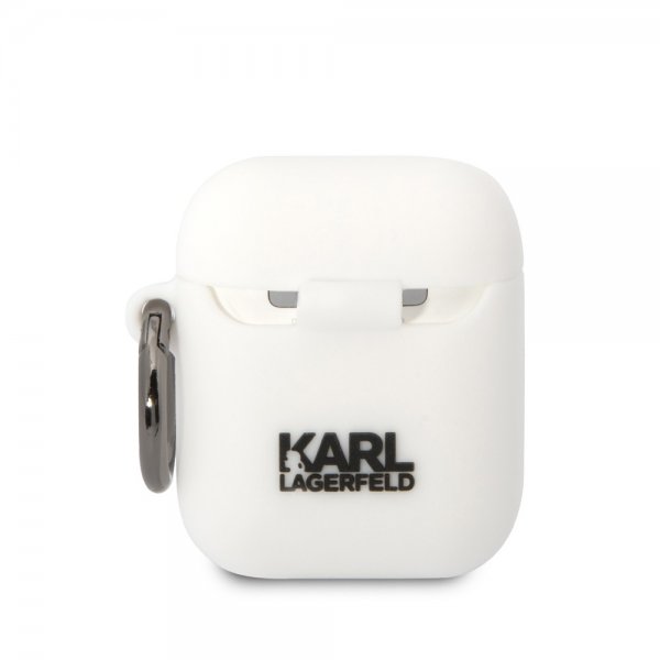 Karl Lagerfeld AirPods 1/2 Kuori 3D Logo Valkoinen