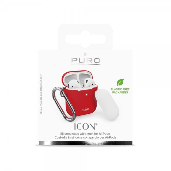 Puro AirPods 1/2 Icon -kuori, punainen