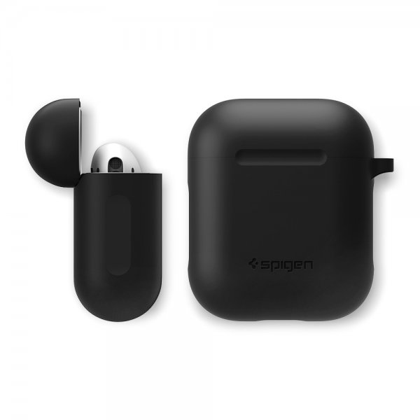 Spigen AirPods 1/2 Silicone Case - suojakuori, musta