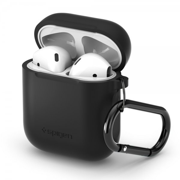 Spigen AirPods 1/2 Silicone Case - suojakuori, musta