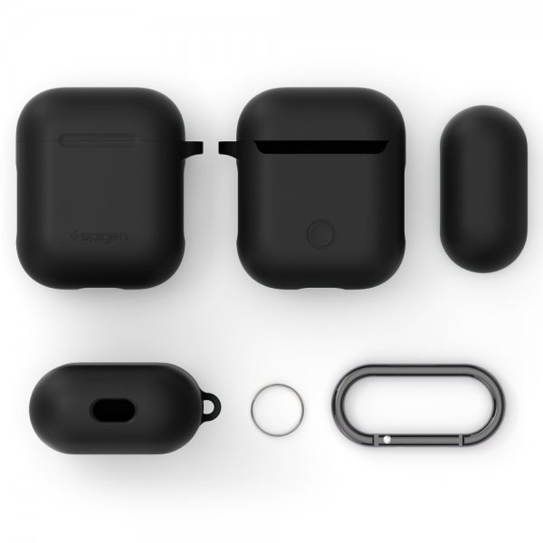 Spigen AirPods 1/2 Silicone Case - suojakuori, musta