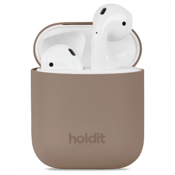 holdit AirPods 1/2 Silikonikuori Mocha Brown