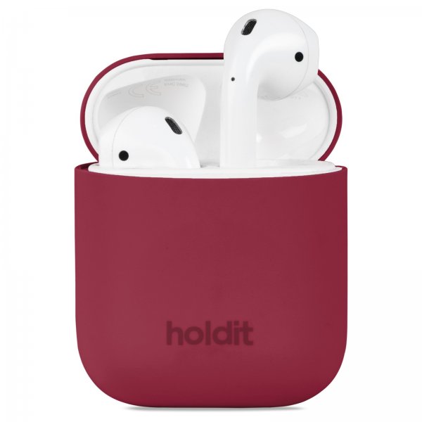 holdit AirPods 1/2 Kuoret Silikoni Red Velvet