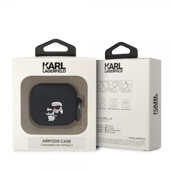 Karl Lagerfeld AirPods 3 Kuori 3D Logo Musta