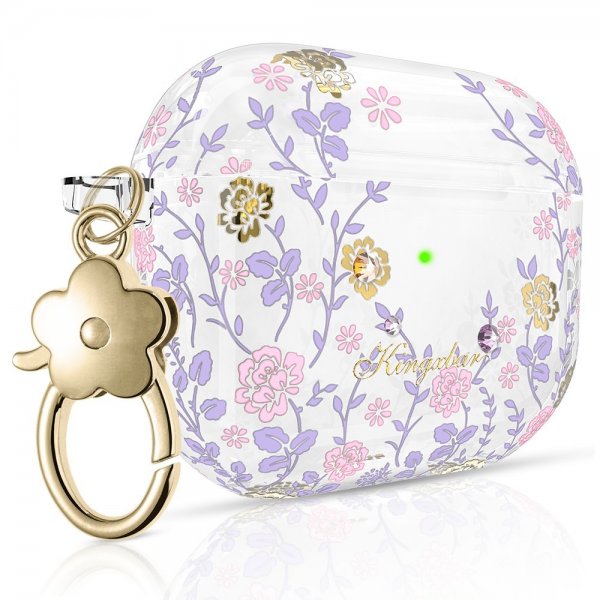 Kingxbar AirPods 3 -kuoret, Flora Series, pinkki/violetti