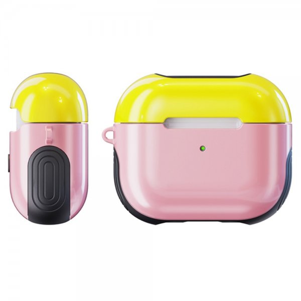 AirPods 3 -kuori, kumipinnoitettu, vaaleanpunainen, keltainen