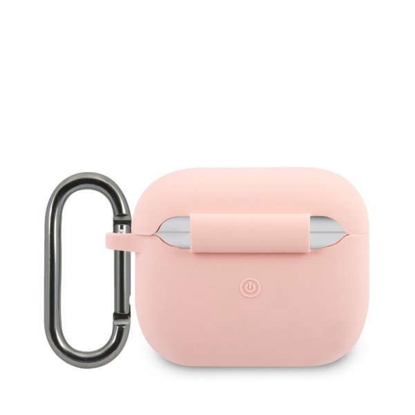 Lacoste AirPods 3 -kuoret, nestemäinen silikoni, kiiltävä logo, pinkki