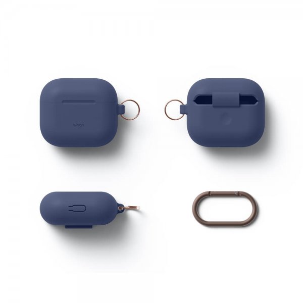 Elago AirPods 3 -silikonisuojakuori ripustettava, Indigo