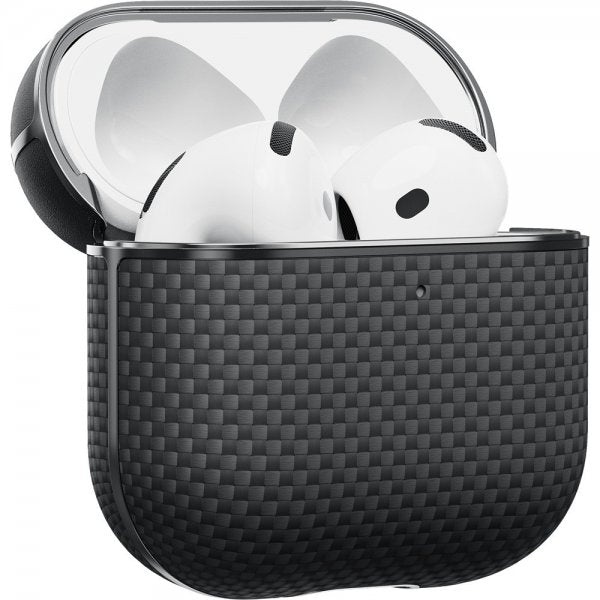 Pitaka AirPods 4 -kuori aramidihiilikuitu musta/harmaa