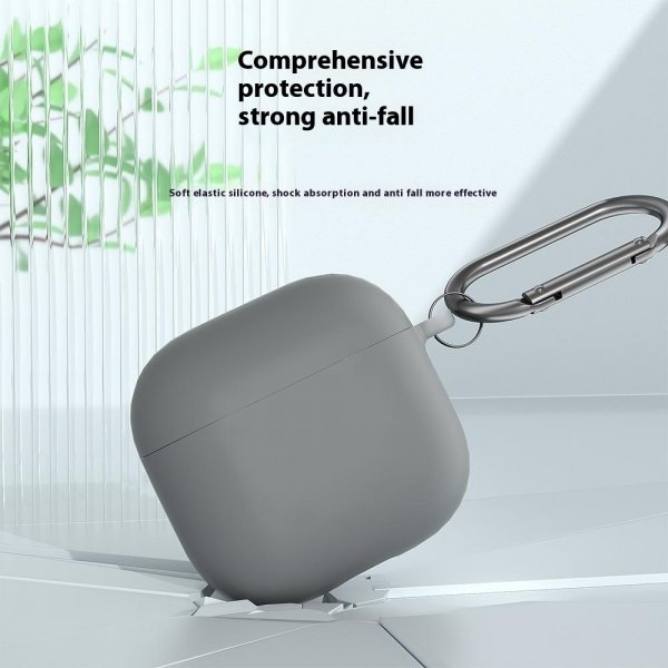AirPods 4 Silikonisuojakuori Karabiinihaalla Vaaleansininen