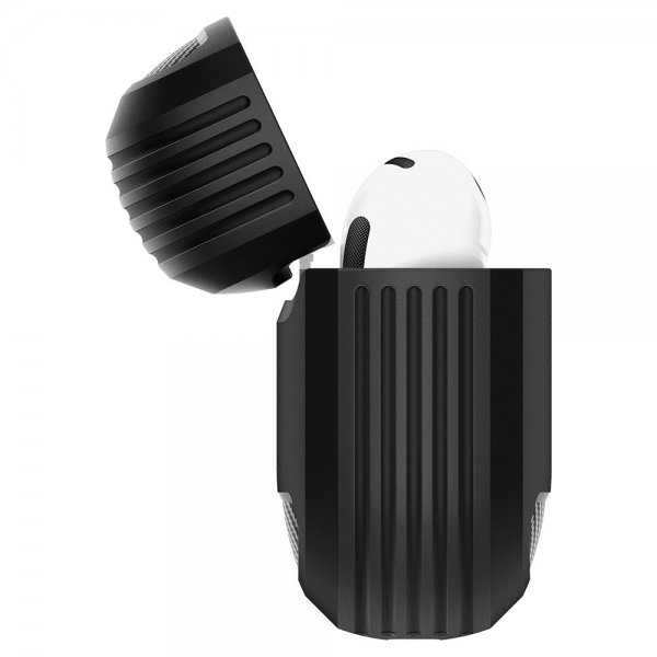 Spigen AirPods 4 Rugged Armor -kuoret, mattamusta