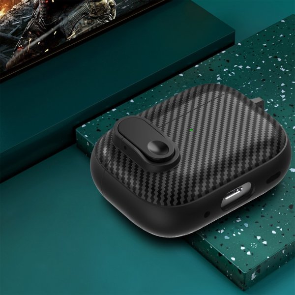 AirPods Pro 2 -kuoret, hiilikuitukuvio, vaaleanvihreä
