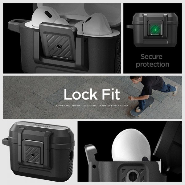 Spigen AirPods Pro 2 -kuori Lock Fit Matte Black