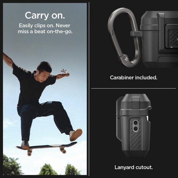 Spigen AirPods Pro 2 -kuori Lock Fit Matte Black