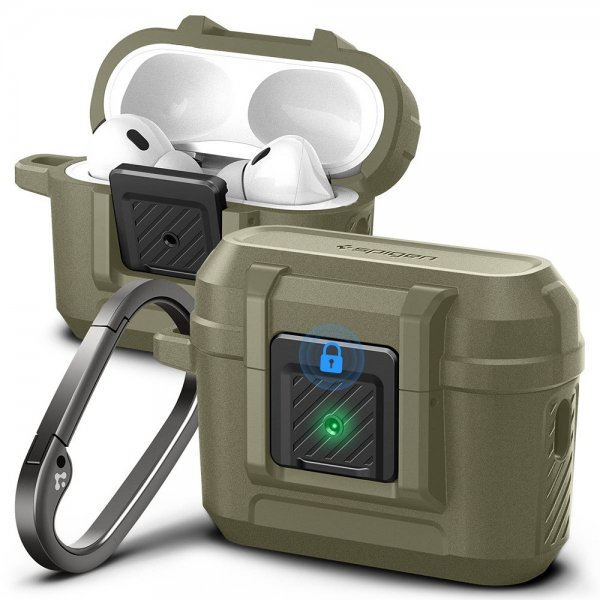 Spigen AirPods Pro 2 -kuori Lock Fit Vintage Khaki