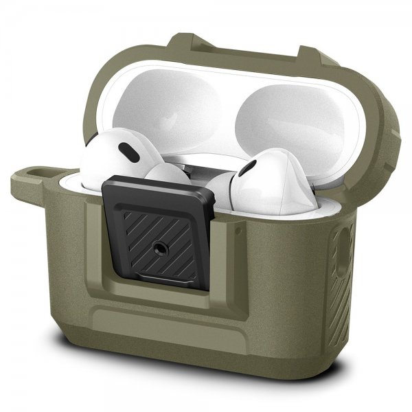 Spigen AirPods Pro 2 -kuori Lock Fit Vintage Khaki