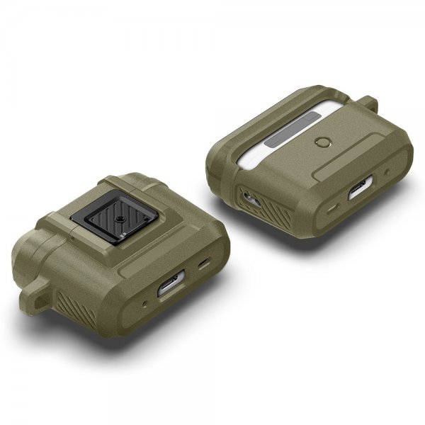 Spigen AirPods Pro 2 -kuori Lock Fit Vintage Khaki