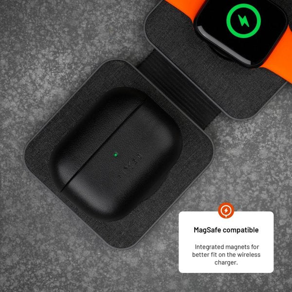 Kiinteät AirPods Pro 2 -kuoret PodsLeather MagSafe Musta