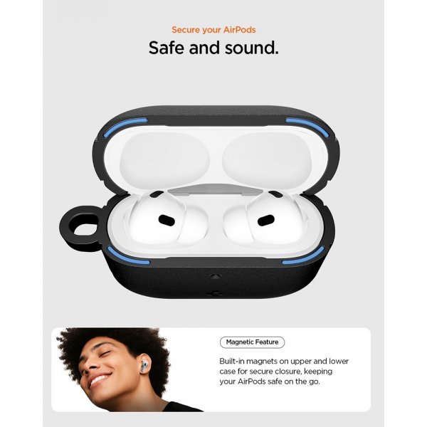Spigen AirPods Pro 3 Vault -suojakuori, mattamusta