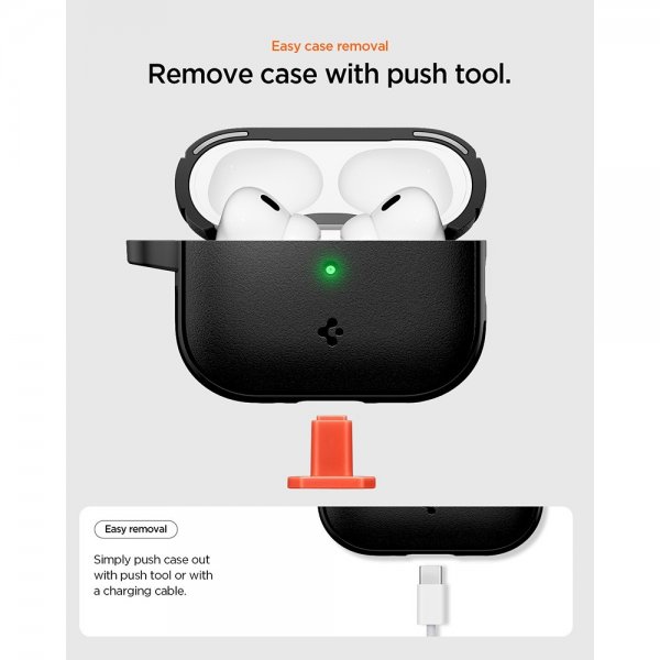Spigen AirPods Pro 3 Vault -suojakuori, mattamusta