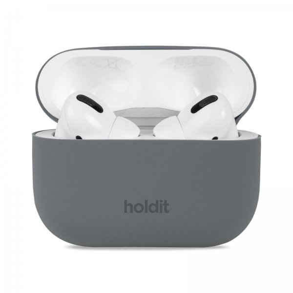 holdit AirPods Pro/AirPods Pro 2 silikonisuojakuori Space Gray
