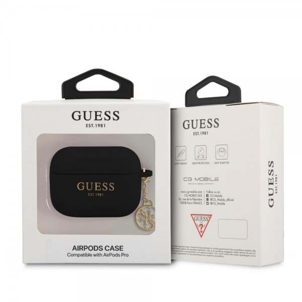 Guess AirPods Pro -kuoret Classic Logo 4G Charm musta