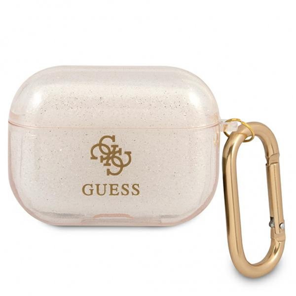 Guess AirPods Pro -kuoret, Glitter Case, kulta