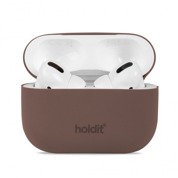 holdit AirPods Pro/AirPods Pro 2 -silikonikuori, Dark Brown