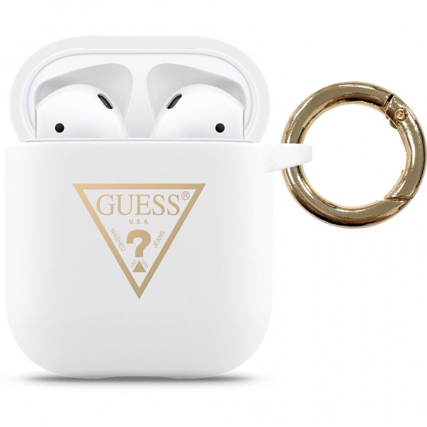 Guess AirPods (1/2) Kuori Gold Triangle Valkoinen