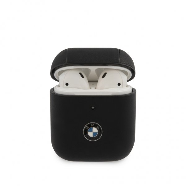 BMW AirPods (1/2) Kuori Nahkainen Kotelo Musta