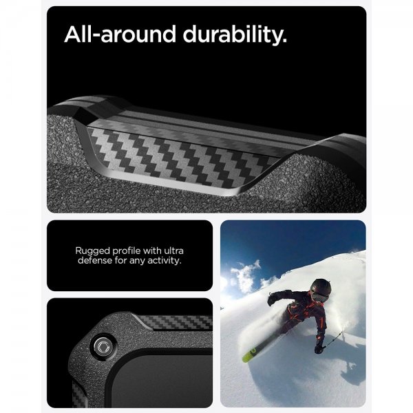 Spigen AirTag-pidike Tough Armor IP 4 kpl, musta