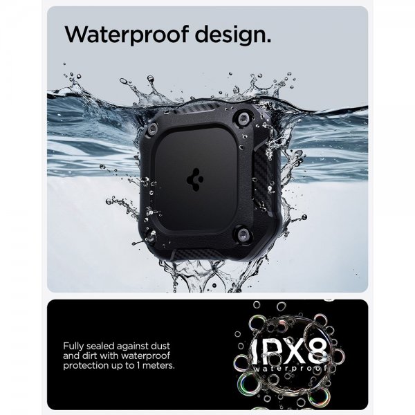 Spigen AirTag-pidike Tough Armor IP 4 kpl, musta
